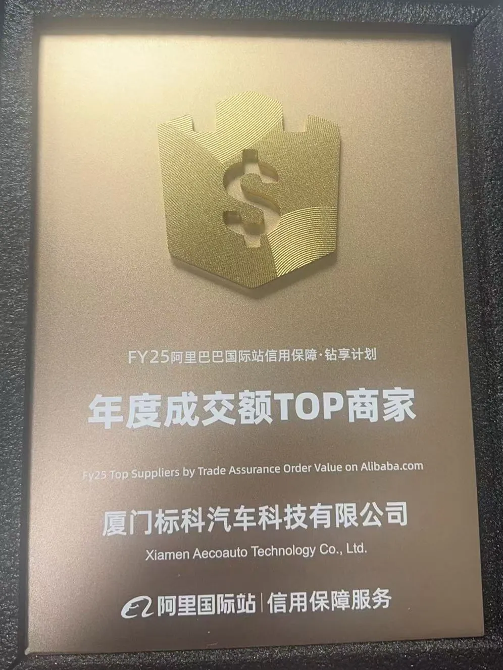 Συγχαρητήρια στην Xiamen Aecoauto Technology Co., Ltd. για να γίνουν κορυφαίοι προμηθευτές FY25 από την αξία της διαβεβαίωσης εμπορίου στο Alibaba.com