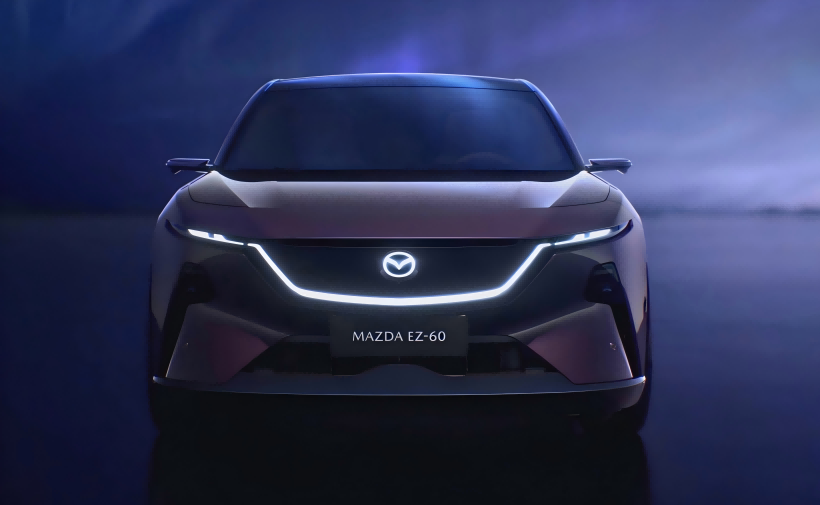 Επίσημες εικόνες της Mazda EZ - 60. Ο σχεδιασμός είναι εξαιρετικά φουτουρισμός. Θα κάνει το πρώτο ντεμπούτο του στις 23 Απριλίου.